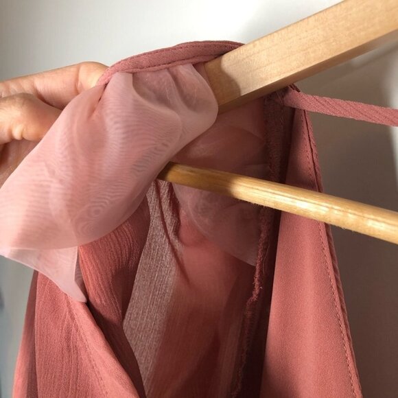 Astr the Label Puff Sleeve  Dark Blush Pink Bodysuit Size XS NWOT - Picture 4 of 9